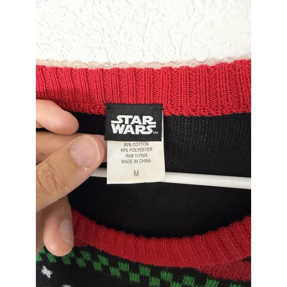 Star Wars BB-8 Ugly Christmas Sweater Men's M Holiday Xmas Black Red - Picture 5 of 8